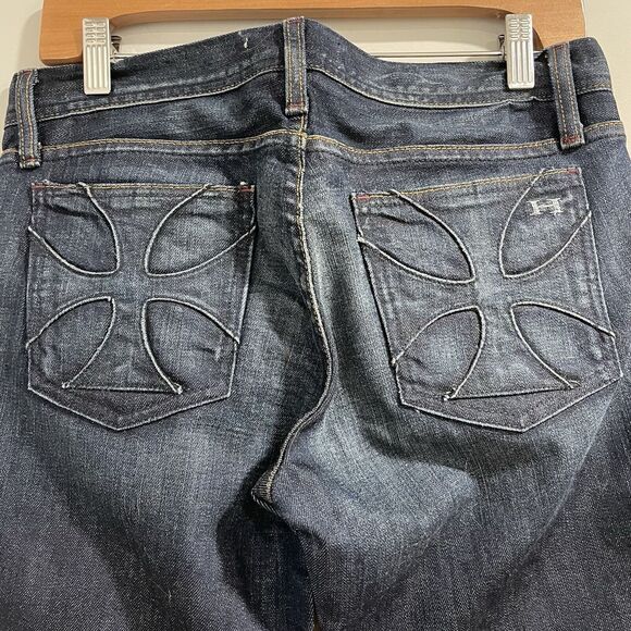 Habitual Bootcut Jeans Women Low-Rise Dark Wash Denim Maltese Cross Y2K - Picture 1 of 6